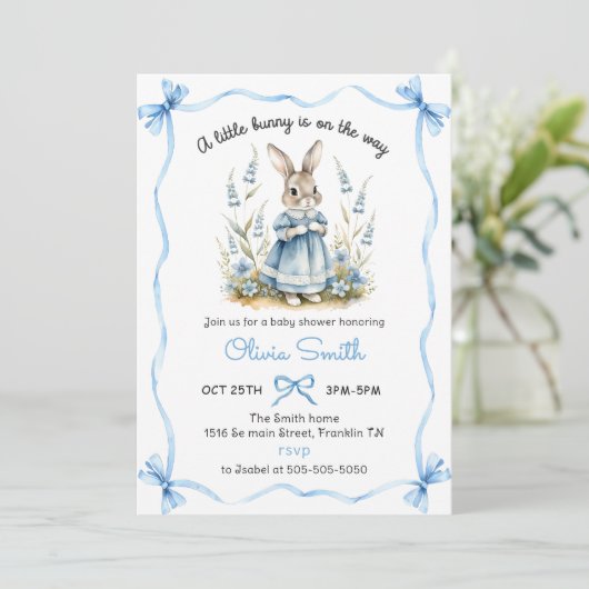 Peter Rabbit Baby Shower Invitation 招待状 (スタンド正面)