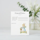 Peter Rabbit Baby Shower Spiel エンクロージャーカード (スタンド正面)