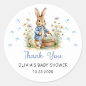 Peter Rabbit Baby Shower Sticker ラウンドシール (正面)