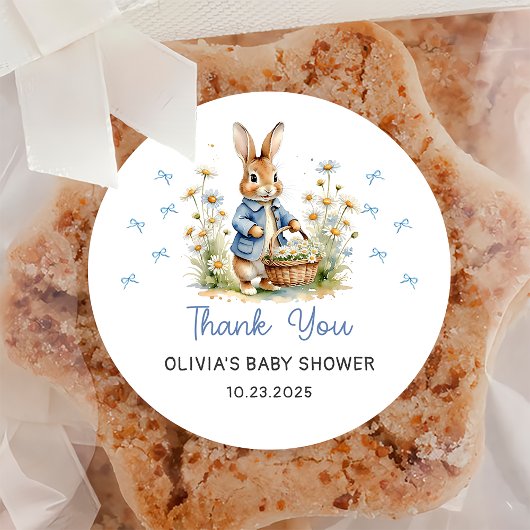 Peter Rabbit Baby Shower Sticker ラウンドシール