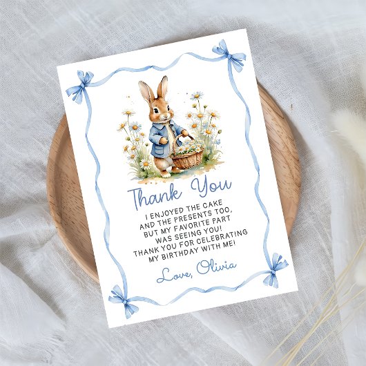 Peter Rabbit Baby Shower Thank You Card サンキューカード