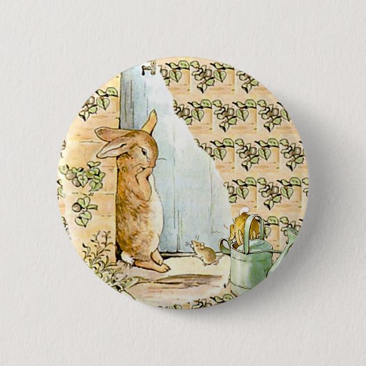 Peter Rabbit Beatrix Potter Doorway 缶バッジ (正面)