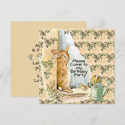 Peter Rabbit Beatrix Potter Doorway Invitation 招待状 (正面/裏面)