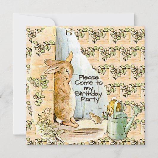 Peter Rabbit Beatrix Potter Doorway Invitation 招待状 (正面)