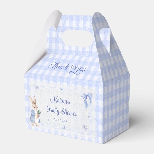 Peter Rabbit Blue Baby Shower フェイバーボックス (裏面サイド)