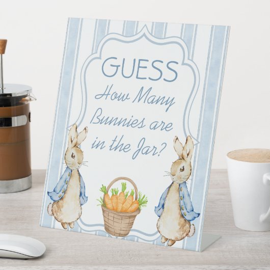 Peter rabbit blue boy baby shower table sign 台座サイン (インサイチュ)