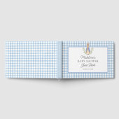 Peter Rabbit Blue Gingham Baby Shower ゲストブック (全面)