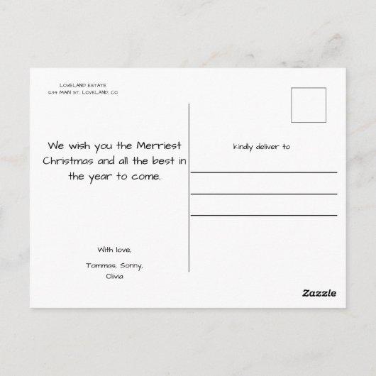 Peter Rabbit Christmas ポストカード (裏面)