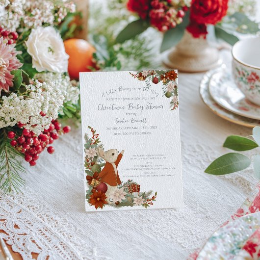 Peter Rabbit Christmas Baby Shower Invitation 招待状