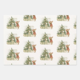 Peter Rabbit Christmas tree ラッピングペーパーシート