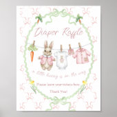 Peter Rabbit Clothesline Baby Shower Diaper Raffle ポスター (正面)
