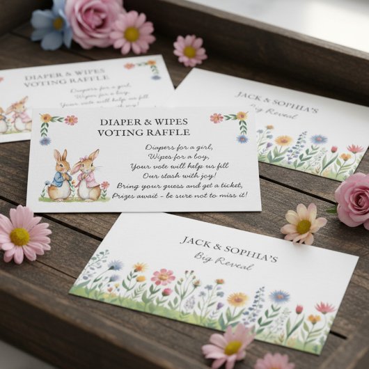 Peter Rabbit Diaper and Wipes Raffle Guessing Game エンクロージャーカード