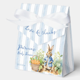 Peter rabbit dusty blue baby shower monogrammed フェイバーボックス