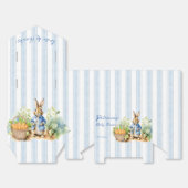 Peter rabbit dusty blue baby shower monogrammed フェイバーボックス (見開き)
