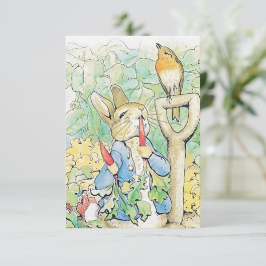 “Peter Rabbit Eats a Carrot” by Beatrix Potter サンキューカード (スタンド正面)
