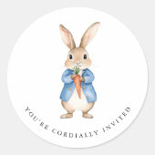 Peter Rabbit Garden Party Baby Shower ラウンドシール (正面)