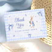 Peter Rabbit Gingham Baby Shower Thank You  Card カード