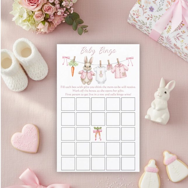 Peter Rabbit Girl Baby Shower Baby Bingo Game (クリエイターアップロード済み)