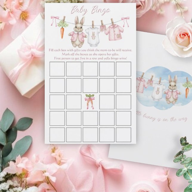 Peter Rabbit Girl Baby Shower Baby Bingo Game (クリエイターアップロード済み)