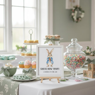Peter Rabbit “Guess How Many” Baby Shower Game ポスター