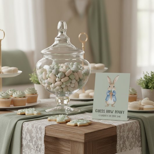 Peter Rabbit “Guess How Many” Baby Shower Game 台座サイン