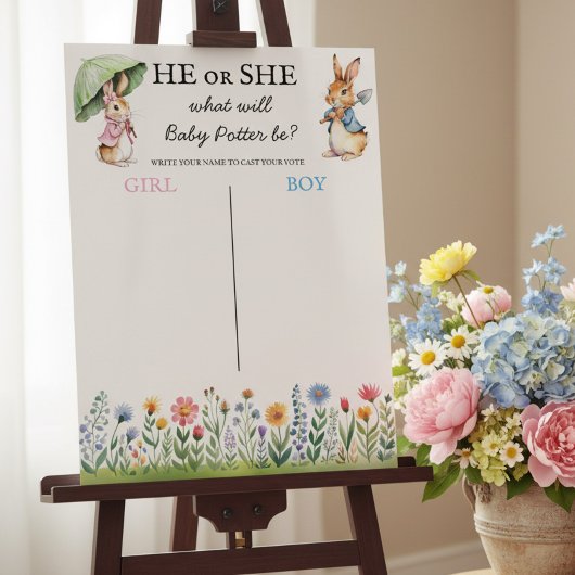 Peter Rabbit He or She Gender Reveal Voting Game ポスター