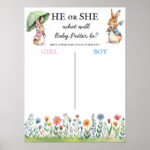 Peter Rabbit He or She Gender Reveal Voting Game ポスター (正面)