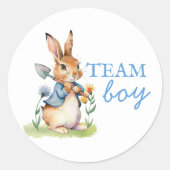 Peter Rabbit Team Boy Gender Reveal ラウンドシール (正面)