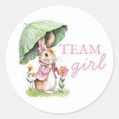 Peter Rabbit Team Girl Gender Reveal ラウンドシール (正面)