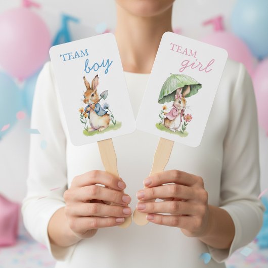 Peter Rabbit Team Girl or Team Boy Baby Reveal ハンドファン
