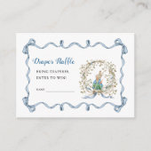 Peter Rabbit Watercolor Diaper Raffle Blue Wreath エンクロージャーカード (正面)