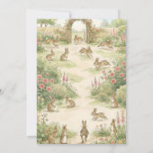 Peter Rabbit watercolor flower animal baby shower 招待状 (裏面)