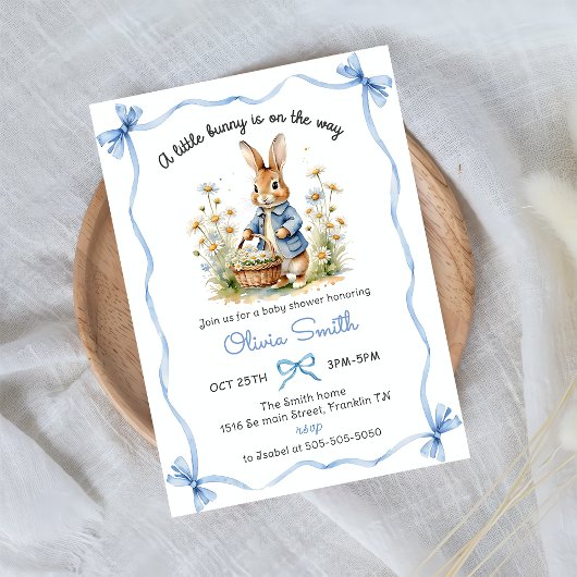 Peter Rabbit Wildflower Baby Shower Invitation 招待状