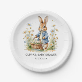 Peter Rabbit Wildflower Baby Shower Paper Plates ペーパープレート