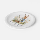 Peter Rabbit Wildflower Baby Shower Paper Plates ペーパープレート (アングル)