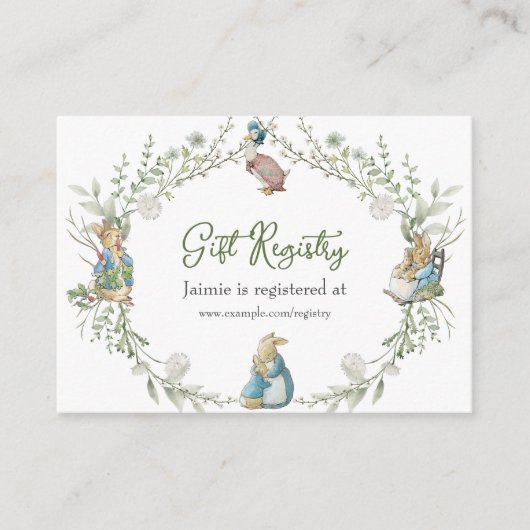 Peter Rabbit Wildflower Gift Registry エンクロージャーカード (正面)