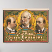 Peter Sells、Adam Forepaugh、Lewis Sells ポスター (正面)