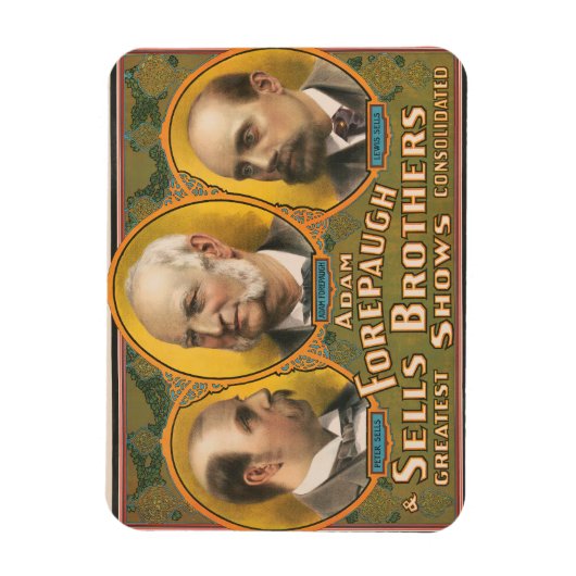 Peter Sells、Adam Forepaugh、Lewis Sells マグネット (縦)