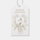 Peter the Rabbitモノグラムクレストジェンダー赤ちゃんシャワー ギフトタグ (正面)