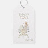 Peter the Rabbitモノグラムクレストジェンダー赤ちゃんシャワー ギフトタグ (裏面)