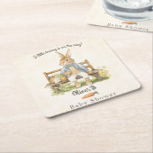 Peter The Rabbit – ベビーシャワー – ヴィンテージ スクエアペーパーコースター (アングル)