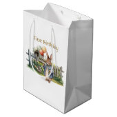 Peter the rabbit balloons First Birthday ミディアムペーパーバッグ (裏面アングル)