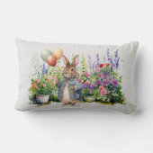 Peter the rabbit blue jacket balloons garden ランバークッション (裏面)