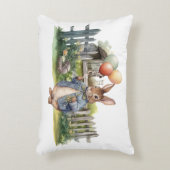 Peter the rabbit blue jacket with balloons アクセントクッション (正面(垂直))