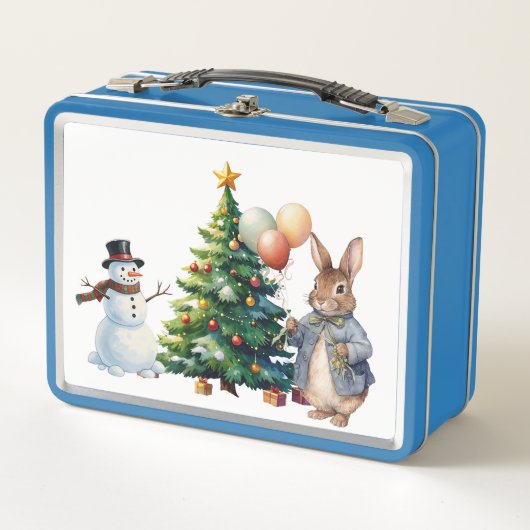 Peter the Rabbit Christmas tree メタルランチボックス (正面)