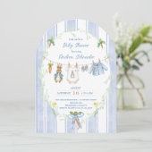 Peter the Rabbit Clothesline Baby Shower 招待状 (スタンド正面)