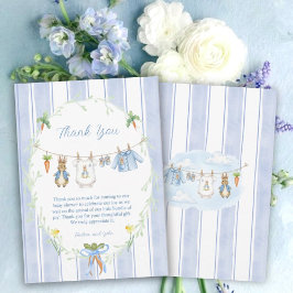 Peter the Rabbit Clothesline Baby Shower Thank You サンキューカード