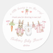 Peter the Rabbit Clothesline Baby Shower Thank You ラウンドシール (正面)