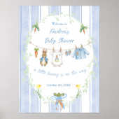 Peter the Rabbit Clothesline Baby Shower Welcome  ポスター (正面)