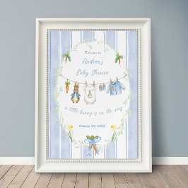 Peter the Rabbit Clothesline Baby Shower Welcome  ポスター